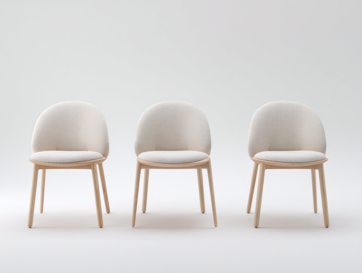 Sedia da pranzo - tessuto-legno - 58x55x76 cm - beige - scandinavo-Lidoriadecor