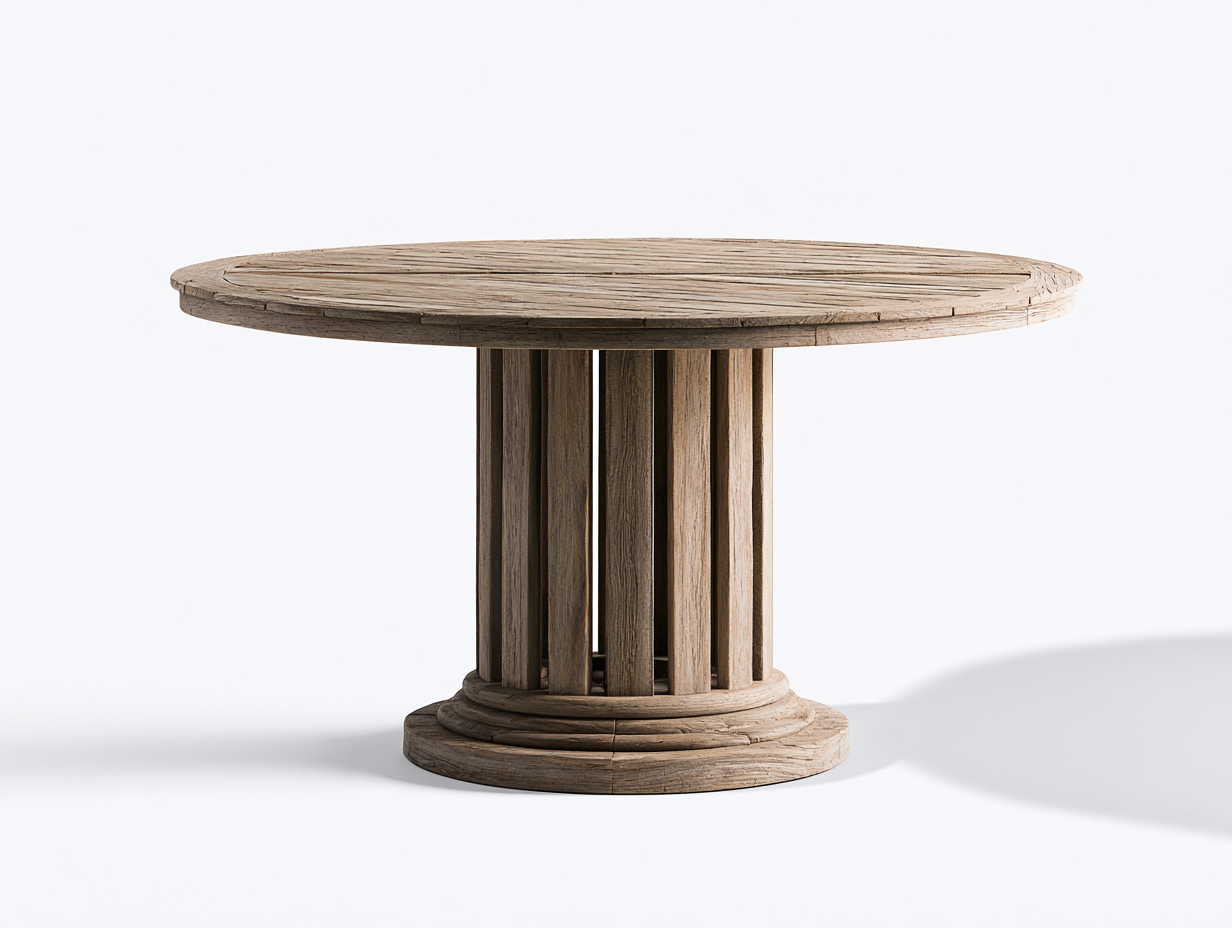 Tavolo da giardino - legno - 130x130x75 cm - naturale - rustico-Lidoriadecor