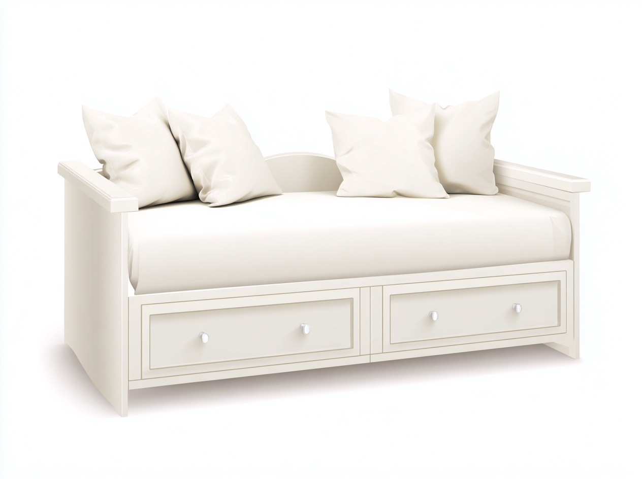 Divano letto - legno-MDF - 206x94x81 cm - bianco crema - stile classico-Lidoriadecor