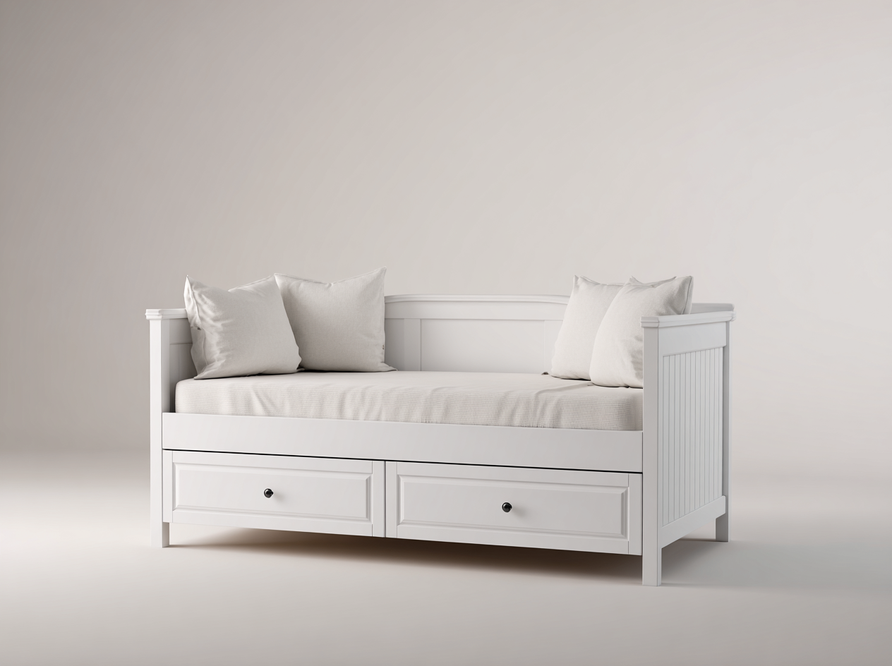 Divano letto - legno-MDF - 203x92x83 cm - bianco - stile classico-Lidoriadecor