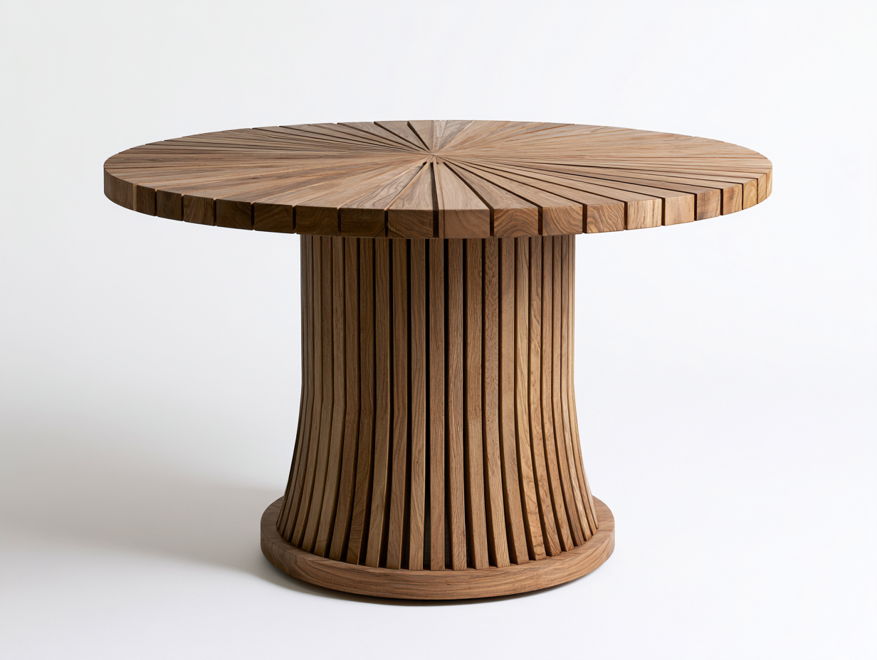Tavolo da giardino - Legno - 125x125x76 cm - Noce naturale - Contemporaneo-Namilyabode