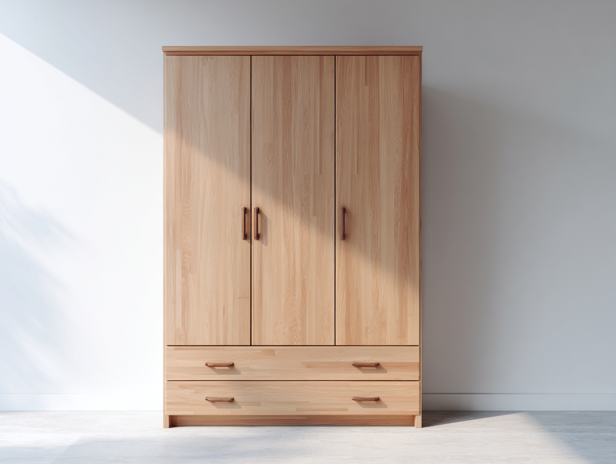 Armadio-legno ingegnerizzato-130x190x52 cm-Rovere naturale-Moderno-Namilyabode