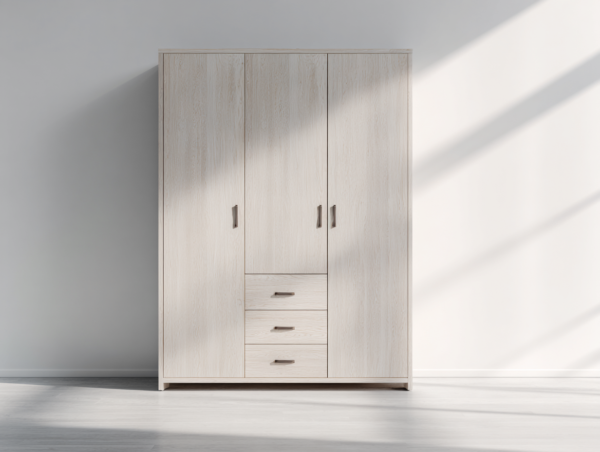 Armadio-legno ingegnerizzato-180x200x52 cm-Rovere chiaro-Moderno-Namilyabode