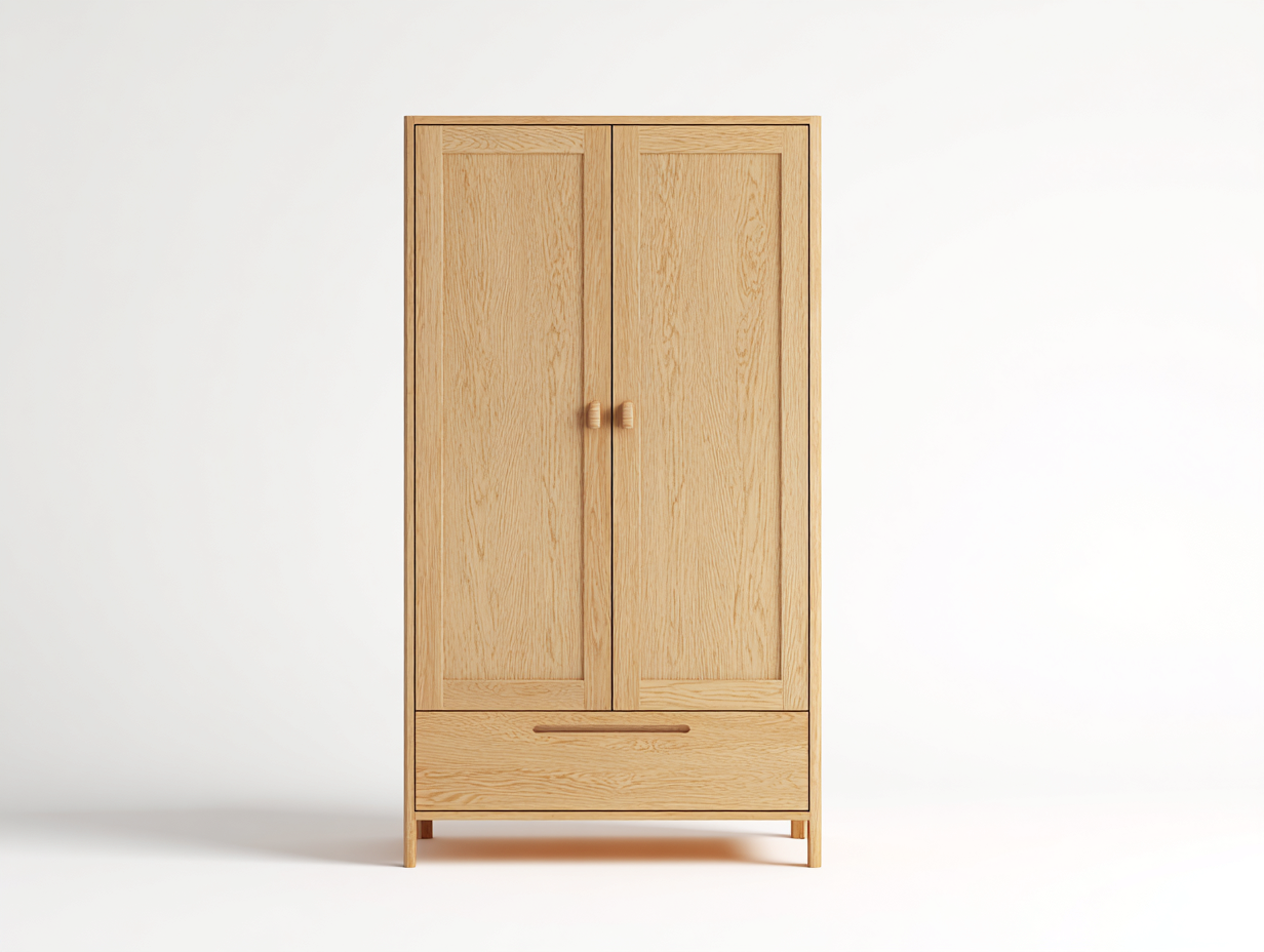 Armadio-legno ingegnerizzato-100x180x45 cm-Rovere naturale chiaro-Moderno-Namilyabode