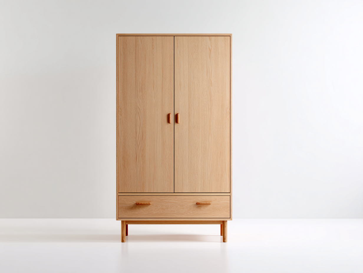 Armadio-legno ingegnerizzato-legno massello di pino-92x172x44 cm-Rovere naturale chiaro-Moderno-Namilyabode