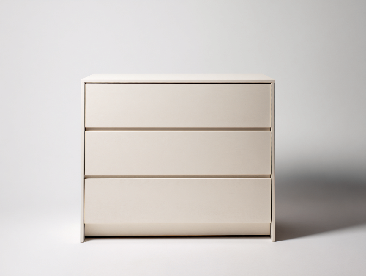 Cassettiera - Legno ingegnerizzato - 92x40x84 cm - Avorio chiaro - Stile minimalista-Namilyabode