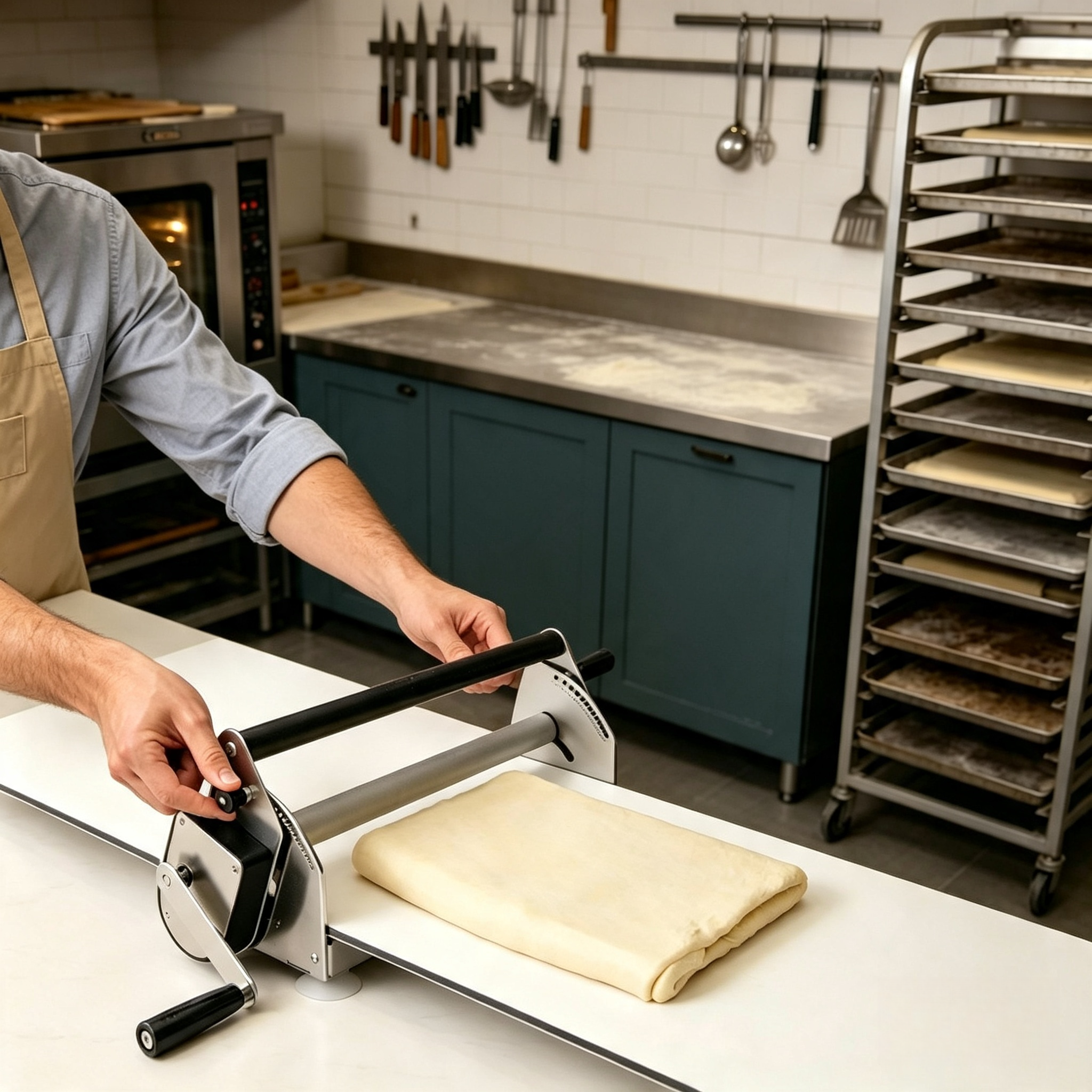 Countertop Dough Sheeter – Manual Operation, Adjustable Thickness 0–26mm