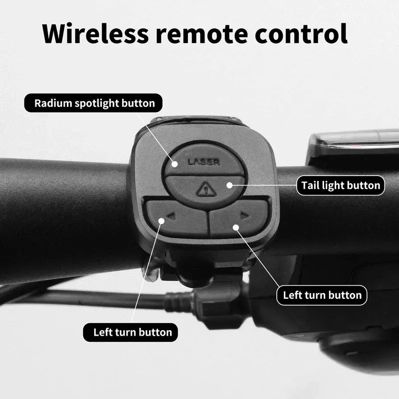 Wireless Bike Tail Light with Turn Signals – Remote Control, USB Rechargeable