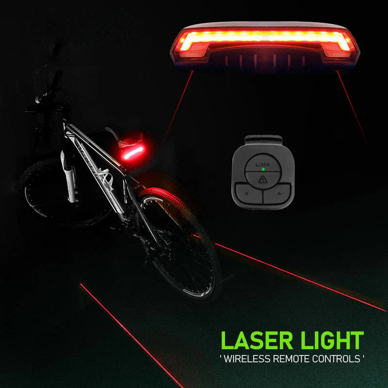 Wireless Bike Tail Light with Turn Signals – Remote Control, USB Rechargeable