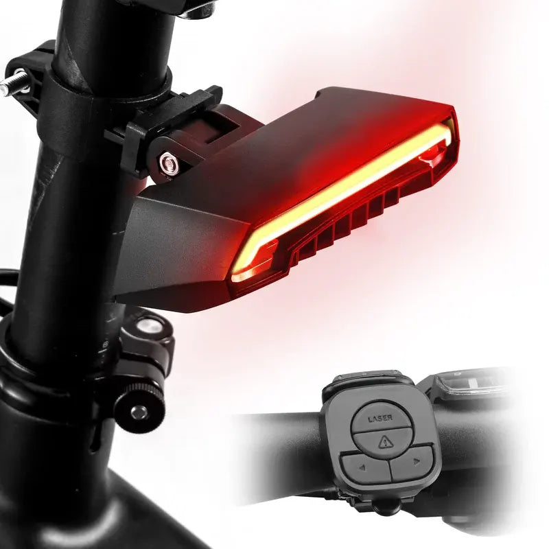 Wireless Bike Tail Light with Turn Signals – Remote Control, USB Rechargeable
