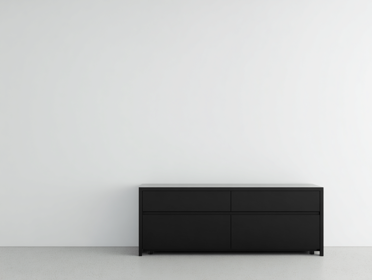 Dielenschränke Holzwerkstoff 140x40x62 cm - Schwarz - modern mit 4 Schubladen-Talinranest
