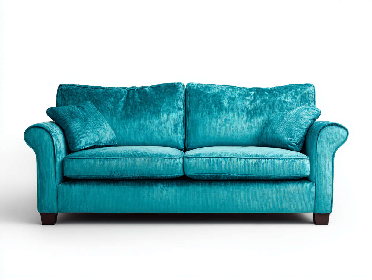 Zweisitzer Sofa Samtstoff 180x88x85 cm - Türkis-Dunkelbraun - klassisches Wohnzimmerdesign-Talinranest