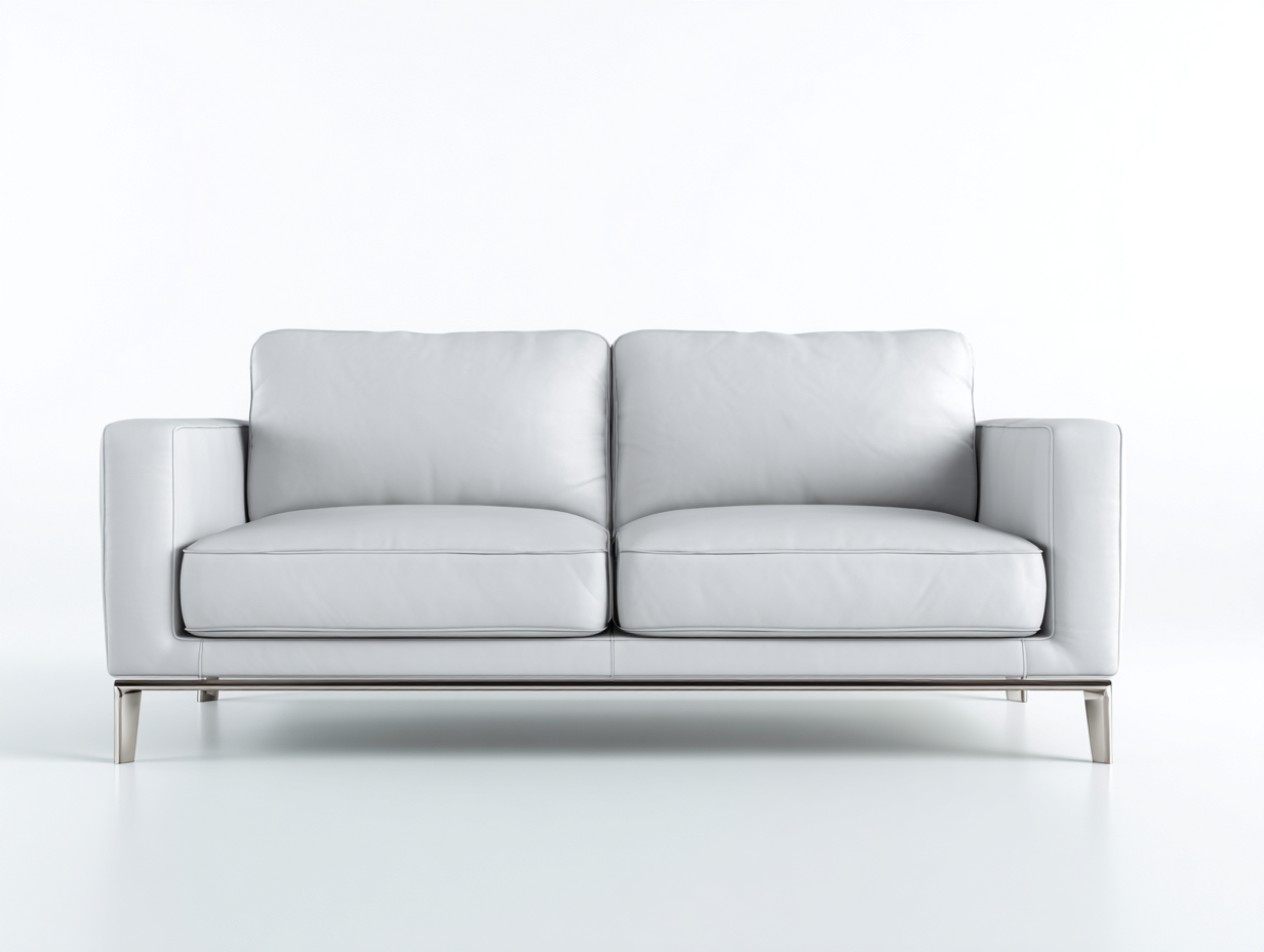 Zweisitzer Sofa Kunstleder 190x88x82 cm - Hellgrau-Silber - modernes Wohnzimmerdesign-Talinranest