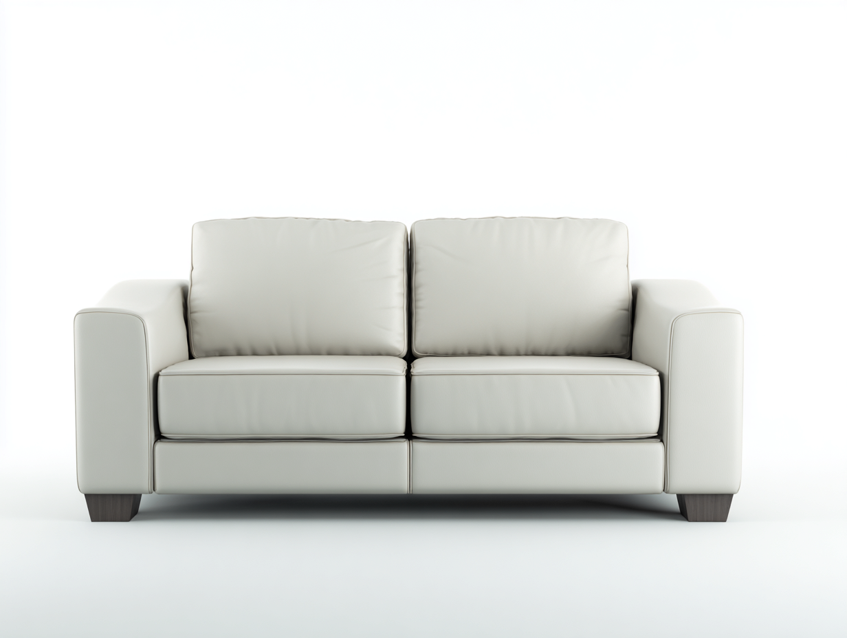 Zweisitzer Sofa Kunstleder 205x90x82 cm - Elfenbeinweiß - modernes Wohnzimmerdesign-Talinranest