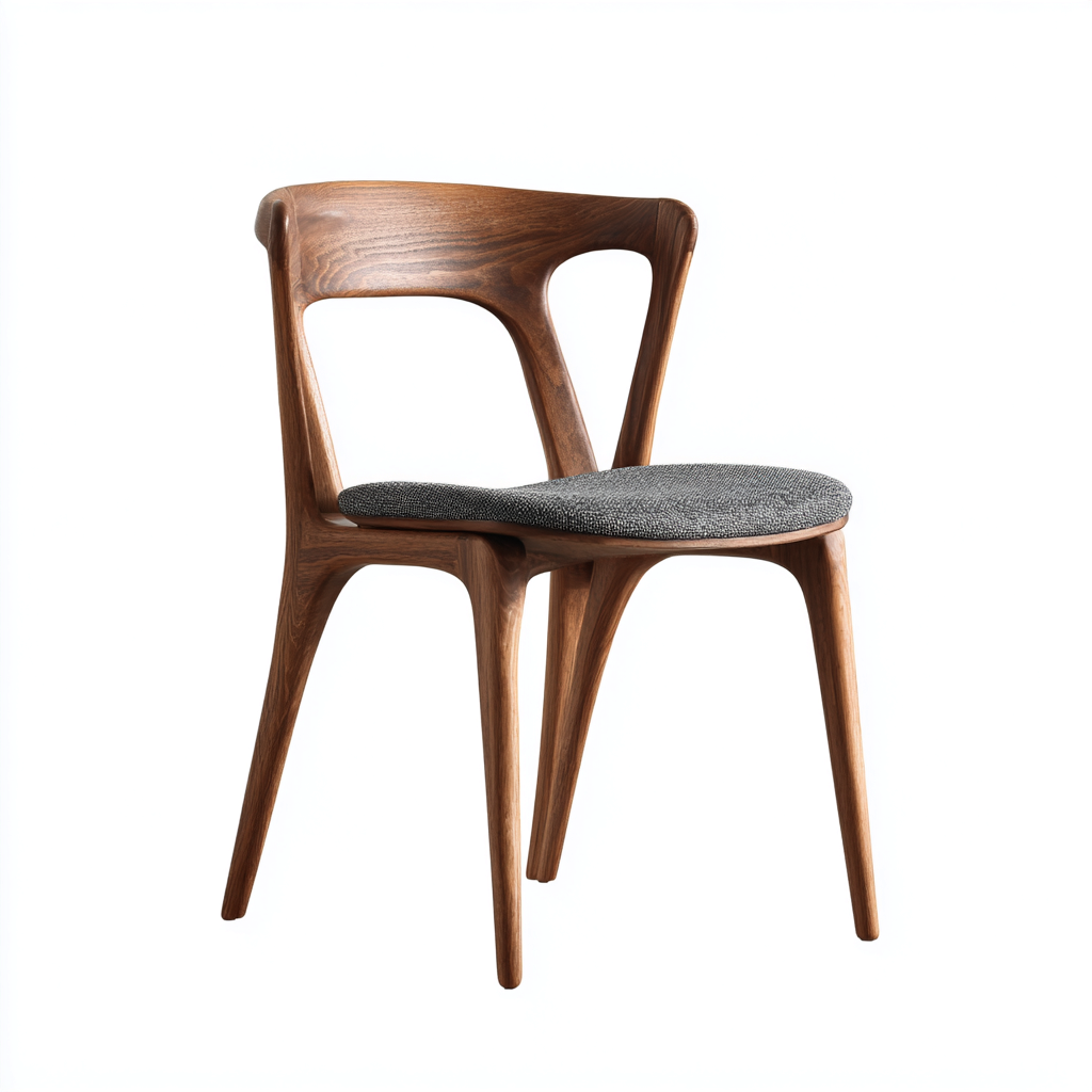 Chaise de salle à manger en bois massif 50 x 54 x 78 cm - assise rembourrée tissu gris - style contemporain-Gazensahome