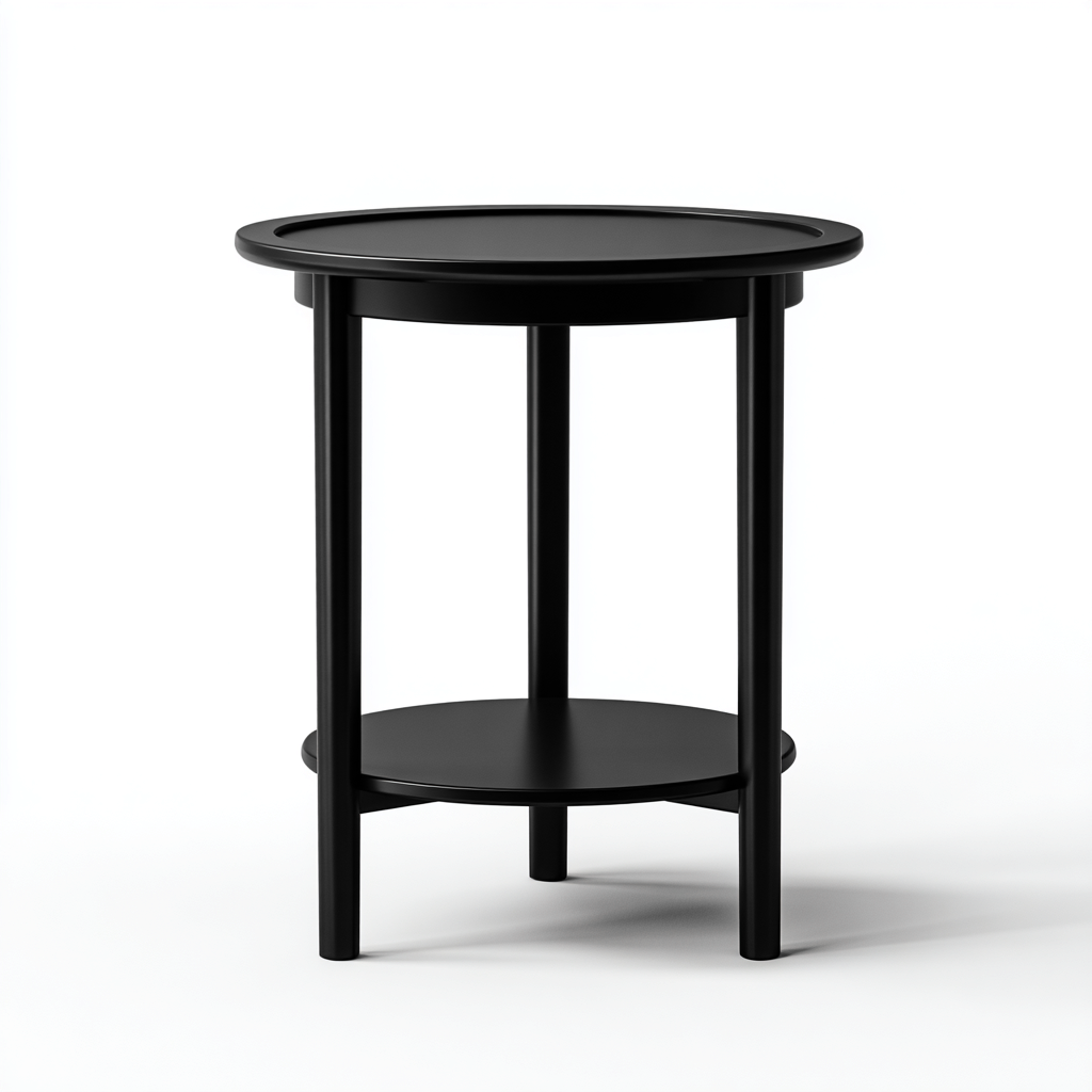 Table de jardin ronde en métal 45x45x50 cm - noir - pour extérieur - design moderne-Gazensahome