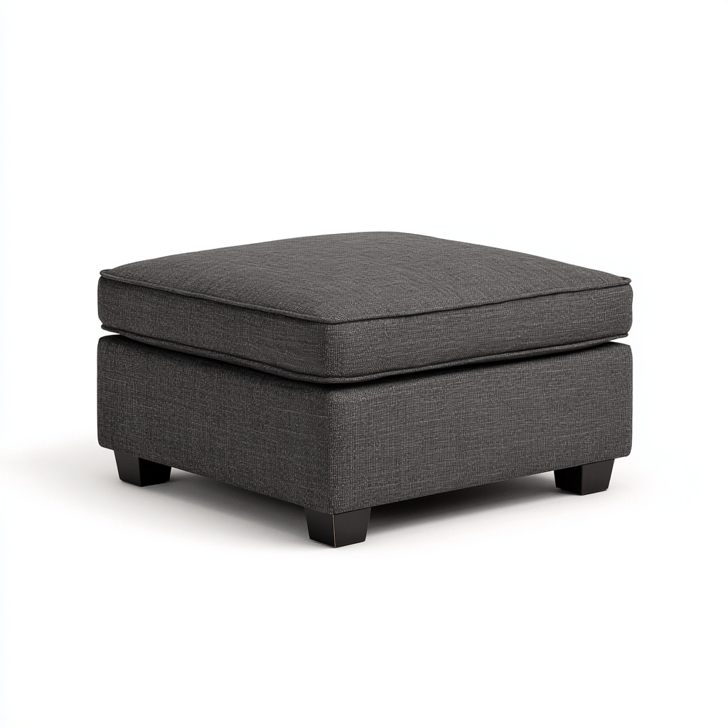 Pouf 60 x 60 x 40 cm - tissu gris foncé - style contemporain-Gazensahome