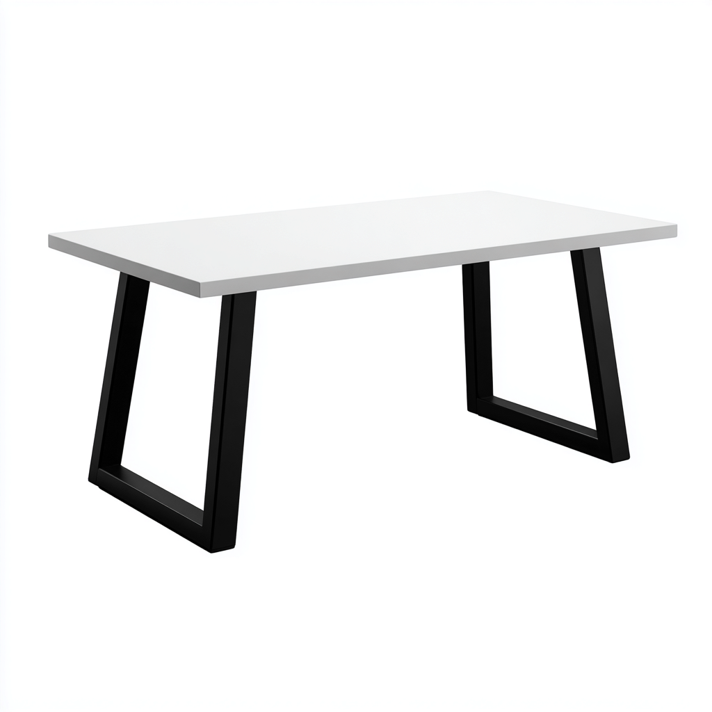 Table à manger rectangulaire moderne 180x90x75 cm - blanc-noir - style contemporain-Gazensahome