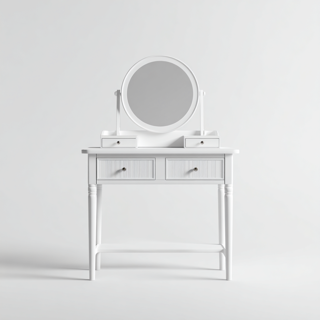 Coiffeuse en bois 90x40x140 cm - blanc - pour chambre - design classique-Gazensahome
