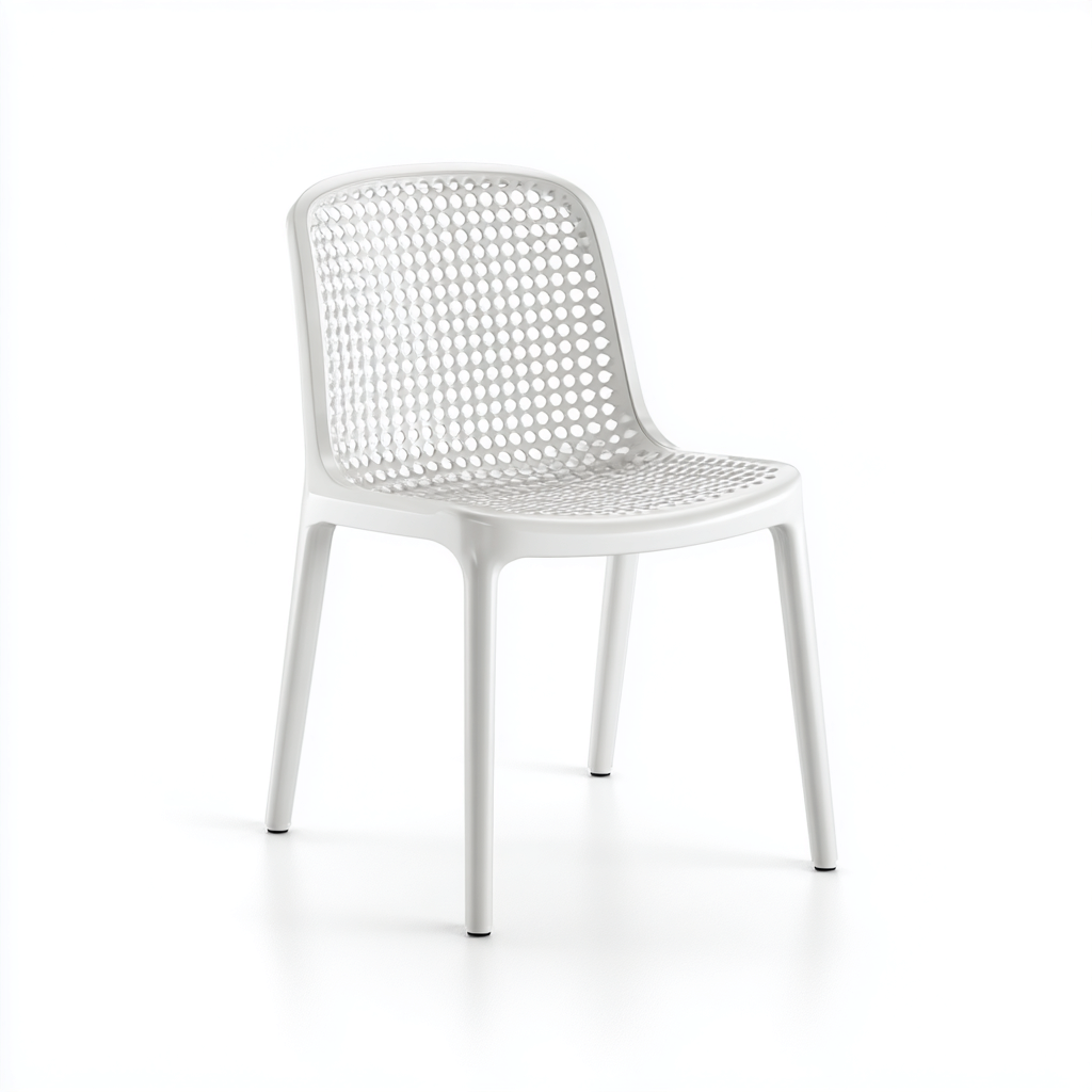 Chaise de jardin en plastique 50x55x82 cm - blanc - chaise d'extérieur - style contemporain-Gazensahome