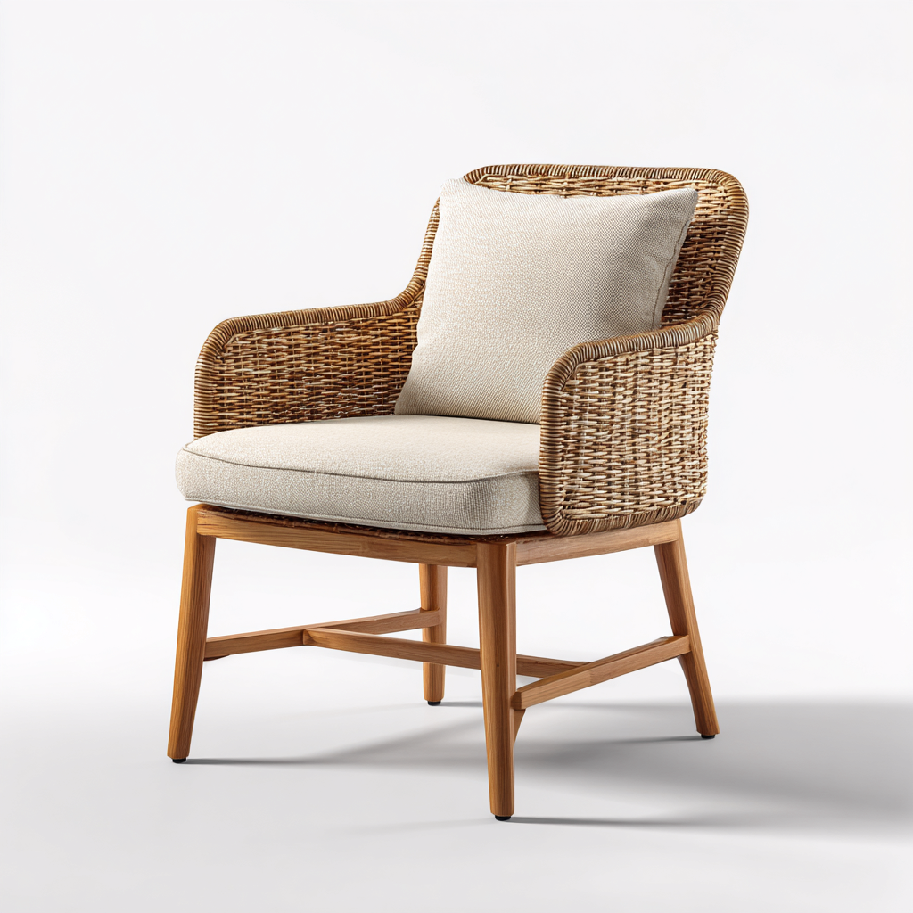 Chaise de jardin 62x60x82 cm - marron-beige - design naturel-Gazensahome
