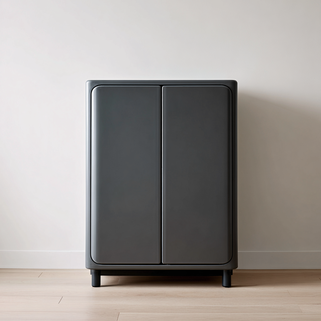 Armoire en bois 80x40x85 cm - gris foncé - pour chambre ou salon - design moderne-Gazensahome