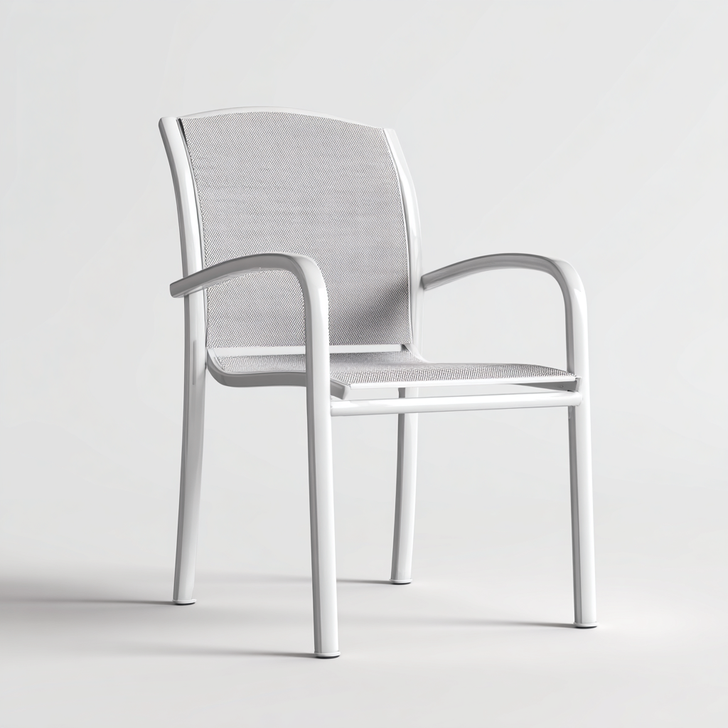 Chaise de jardin en métal et textile 58x60x85 cm - blanc - siège pour extérieur - style moderne-Gazensahome