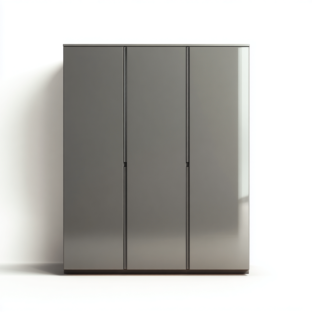 Armoire de rangement en panneaux bois 160x55x195 cm - gris - design moderne-Gazensahome