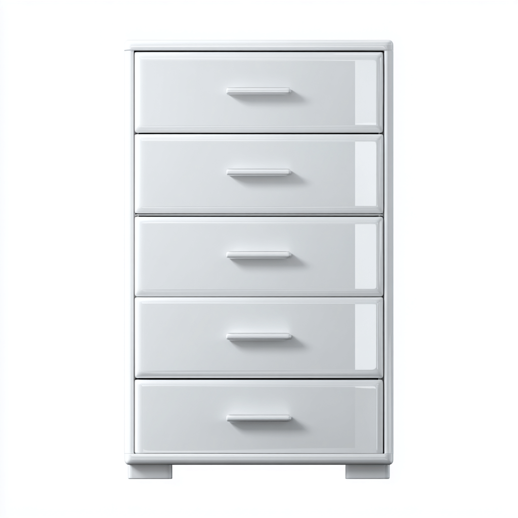 Commode blanche 60 x 40 x 110 cm - rangement vertical - style moderne-Gazensahome