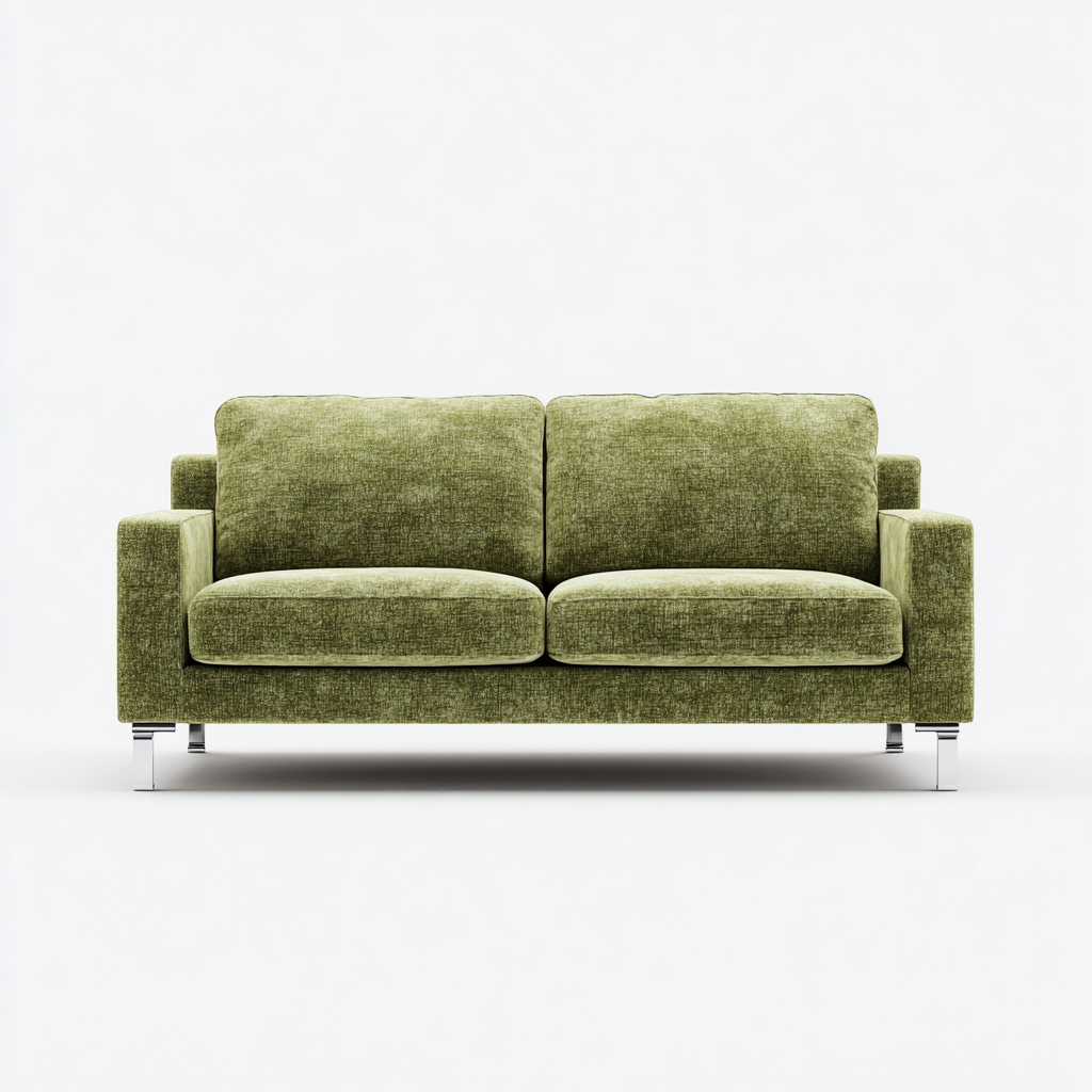 Canapé droit en tissu 200x90x85 cm - vert - style contemporain pour salon-Gazensahome