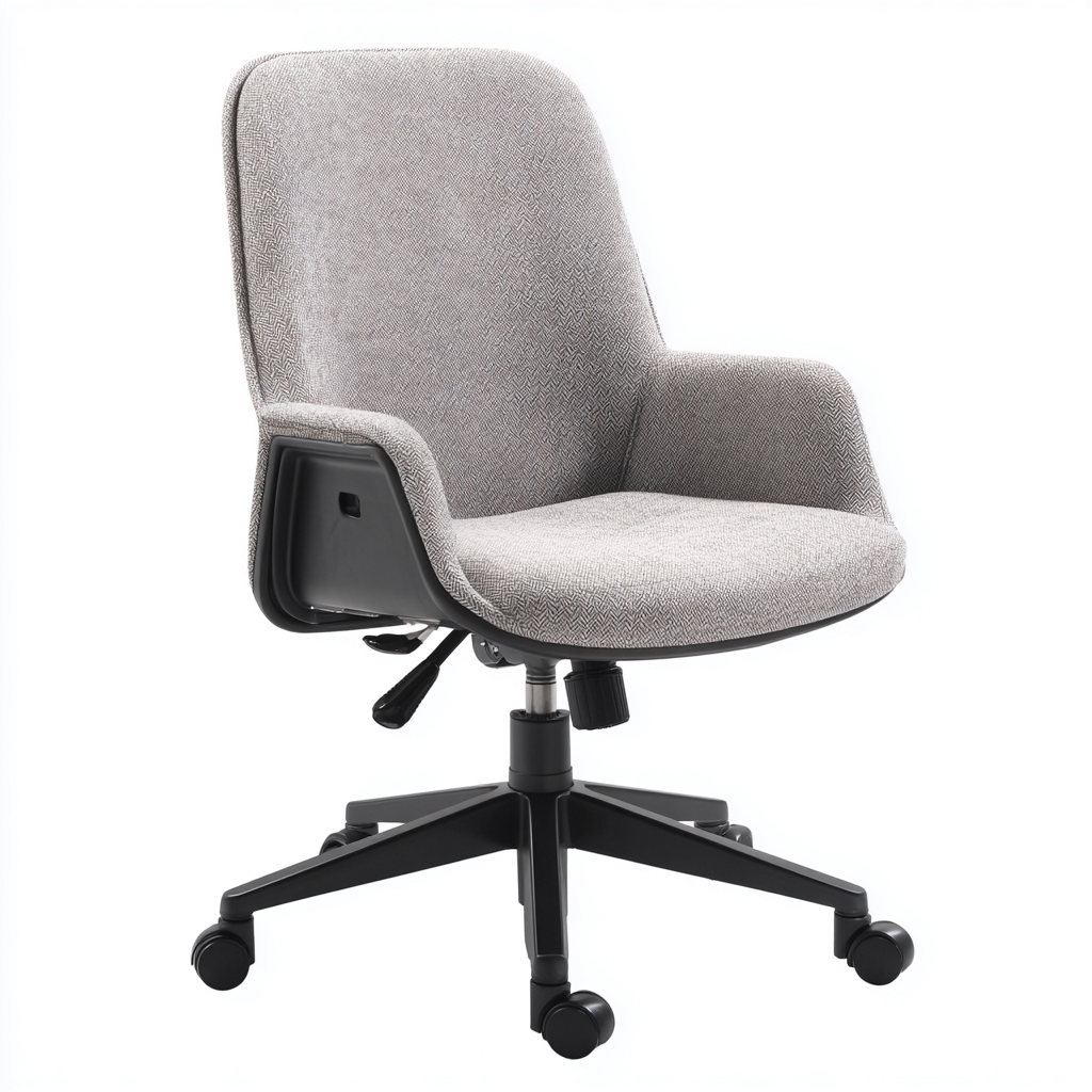 Chaise de bureau en tissu 62x62x92 cm - gris clair - style moderne pour espace de travail-Gazensahome