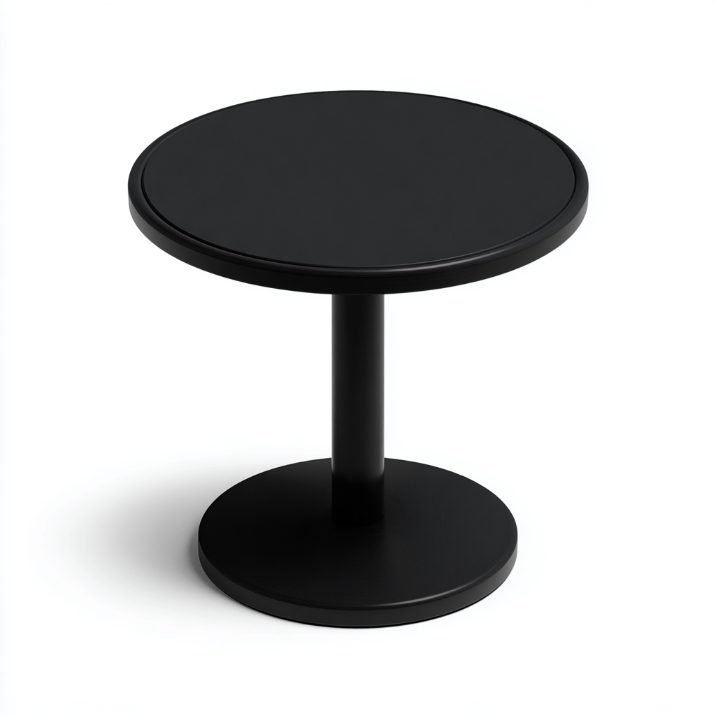Table de jardin ronde en métal 60x60x72 cm - noir - table pour extérieur - style moderne-Gazensahome