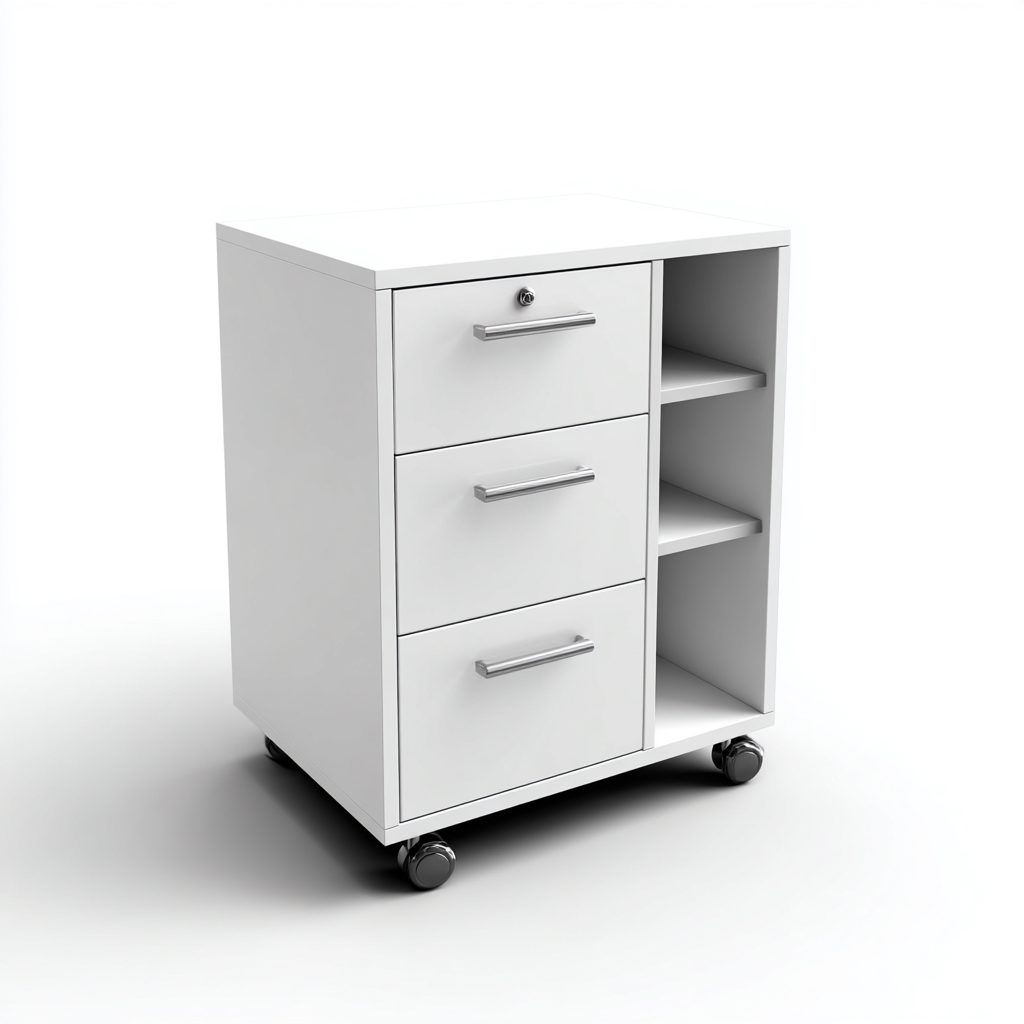 Armoire de bureau en métal 45x55x65 cm - blanc - pour bureau - design fonctionnel-Gazensahome