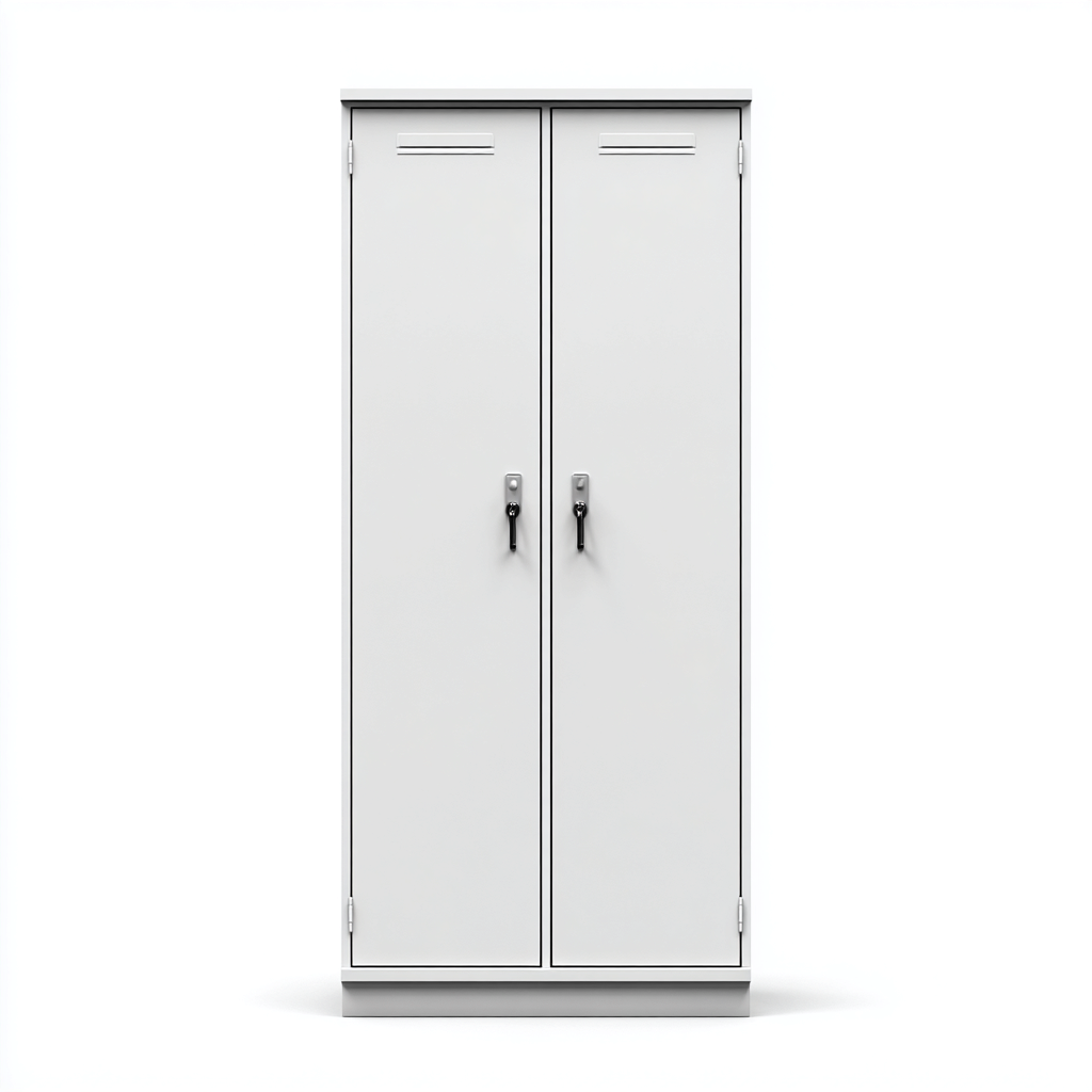 Armoire de bureau en métal 90x45x180 cm - blanc - rangement pour bureau - design fonctionnel-Gazensahome