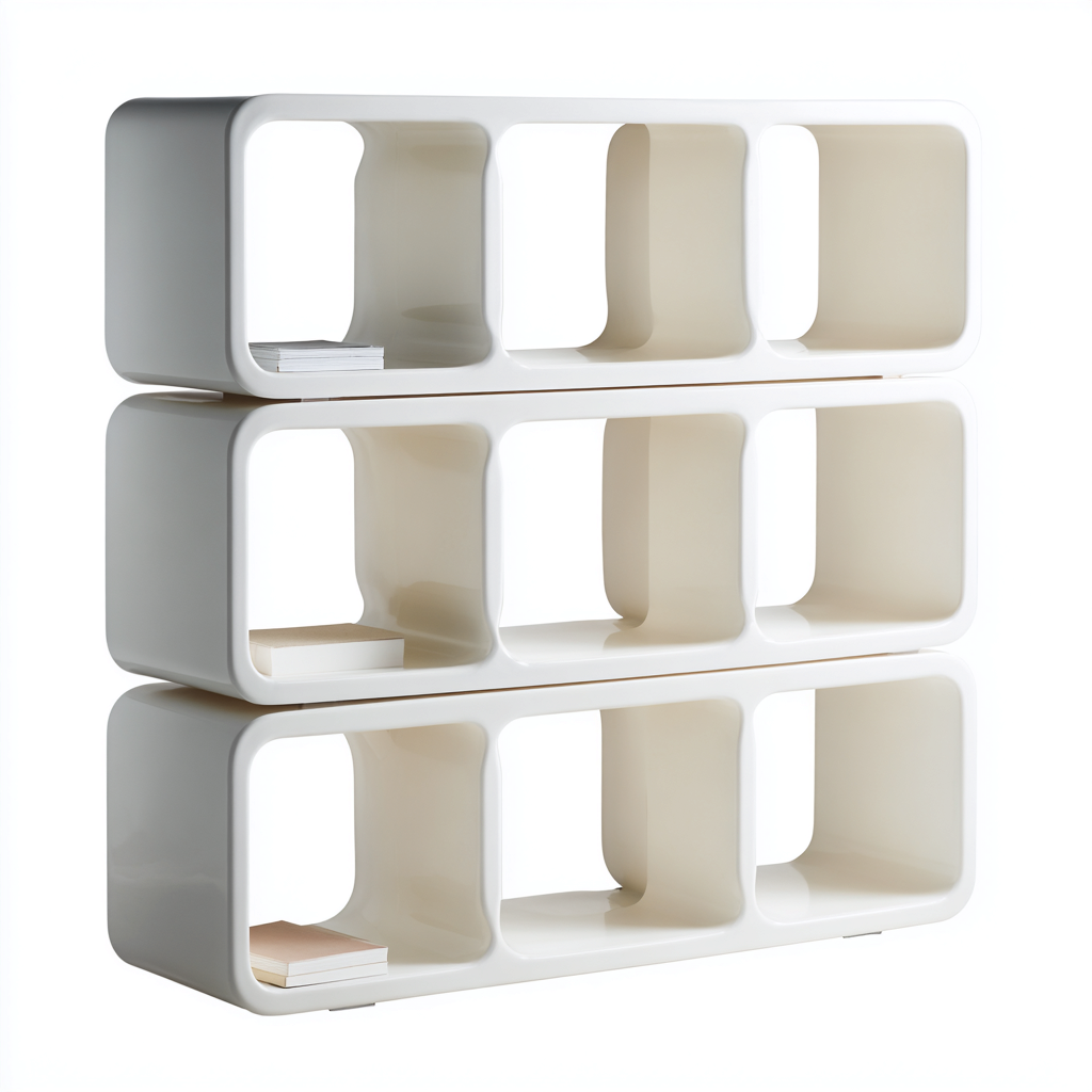 Bibliothèque modulaire design contemporain 120x35x120 cm - blanc - style moderne-Gazensahome