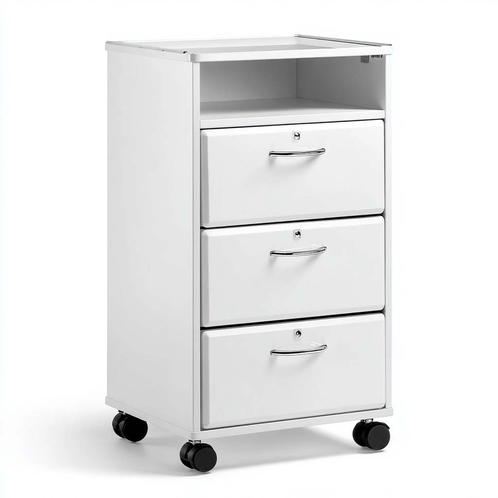 Armoire de bureau mobile en métal 45x40x70 cm - blanc - rangement de bureau - style moderne-Gazensahome