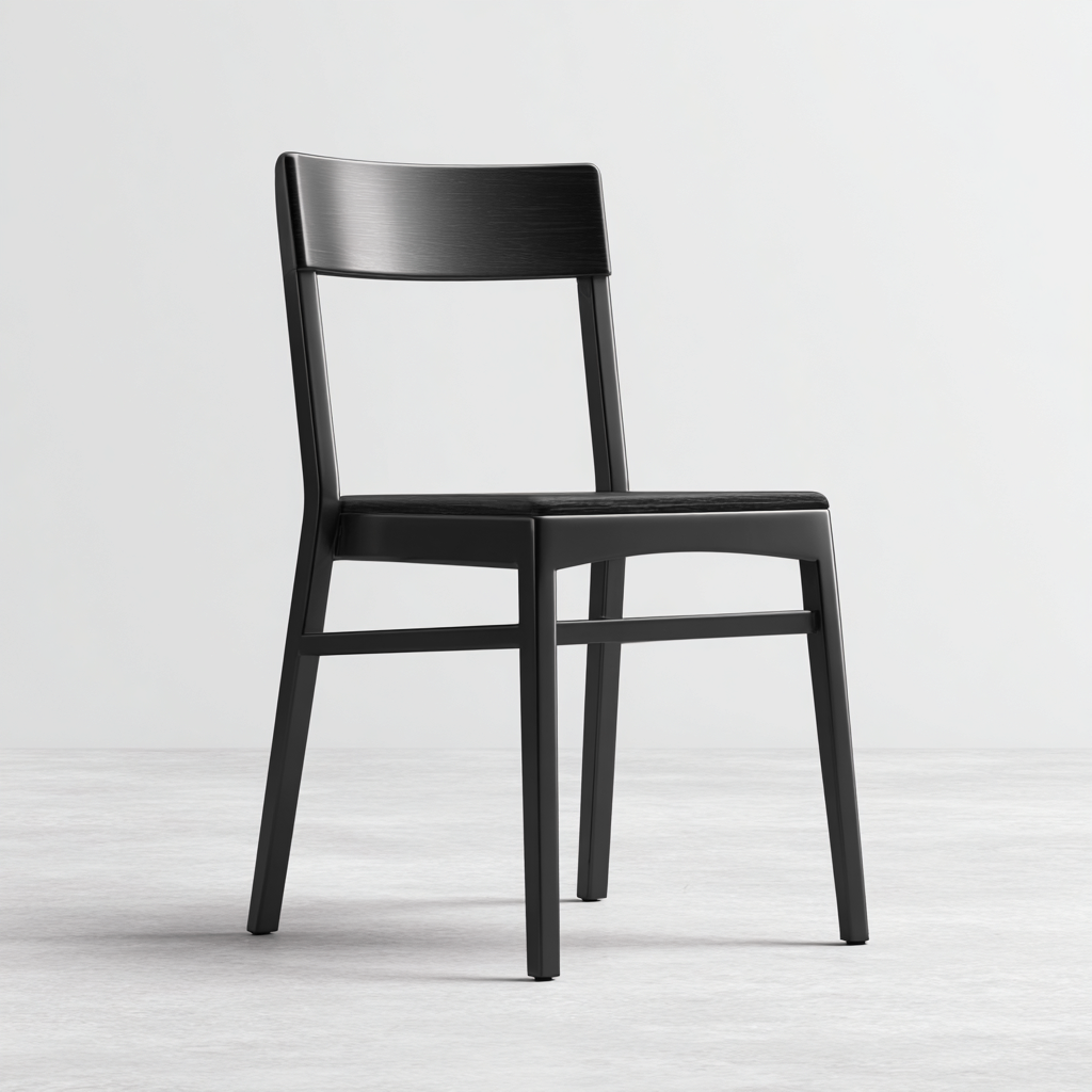 Chaise de salle à manger en bois 45x50x82 cm - noir - style moderne-Gazensahome