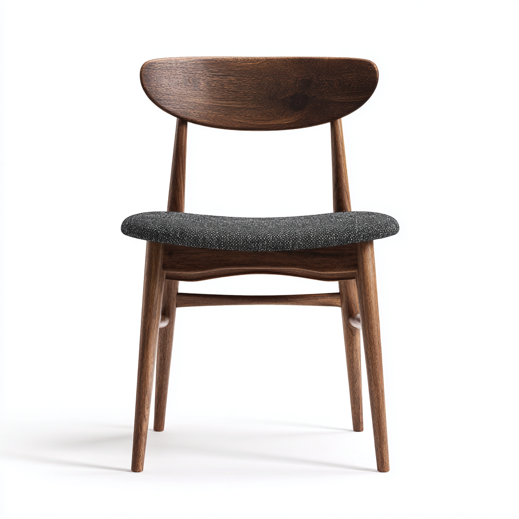 Chaise de salle à manger en bois massif 48 x 52 x 78 cm - assise rembourrée tissu gris - style contemporain-Gazensahome