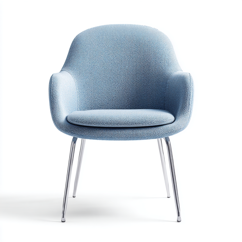 Chaise de bureau rembourrée 60x55x80 cm - bleu clair - assise confortable - style contemporain-Gazensahome