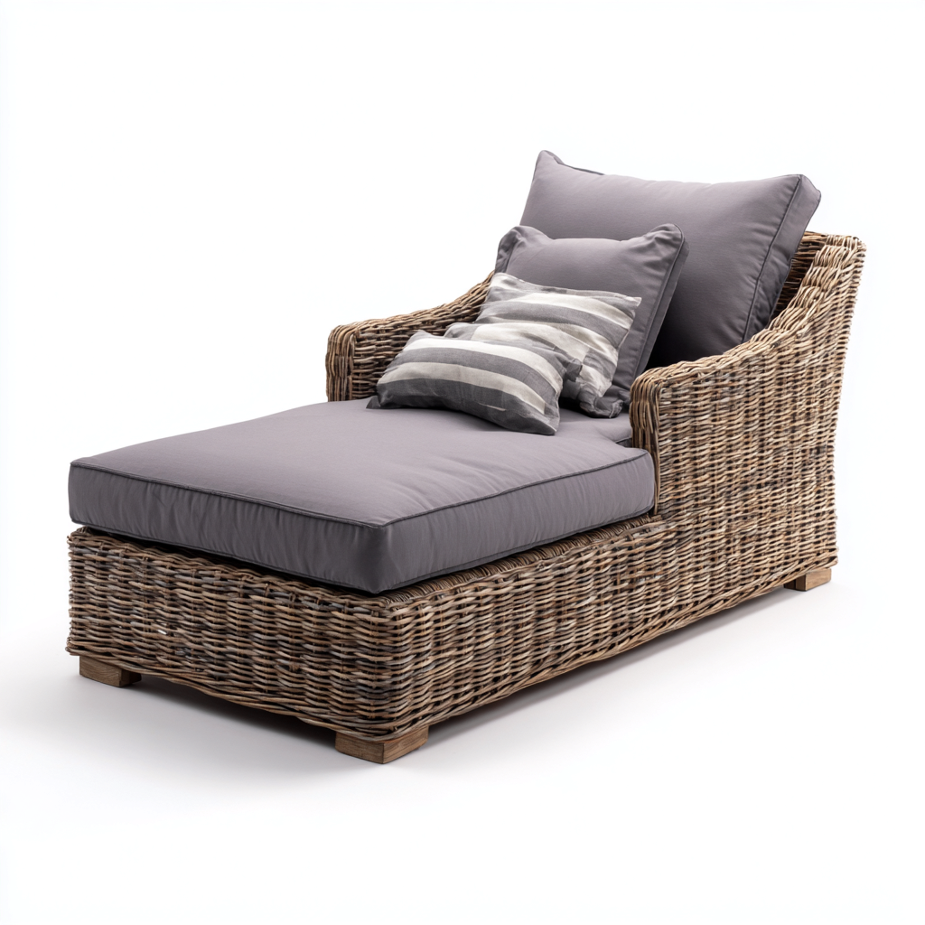 Transat 195x75x80 cm - marron-gris - design naturel-Gazensahome