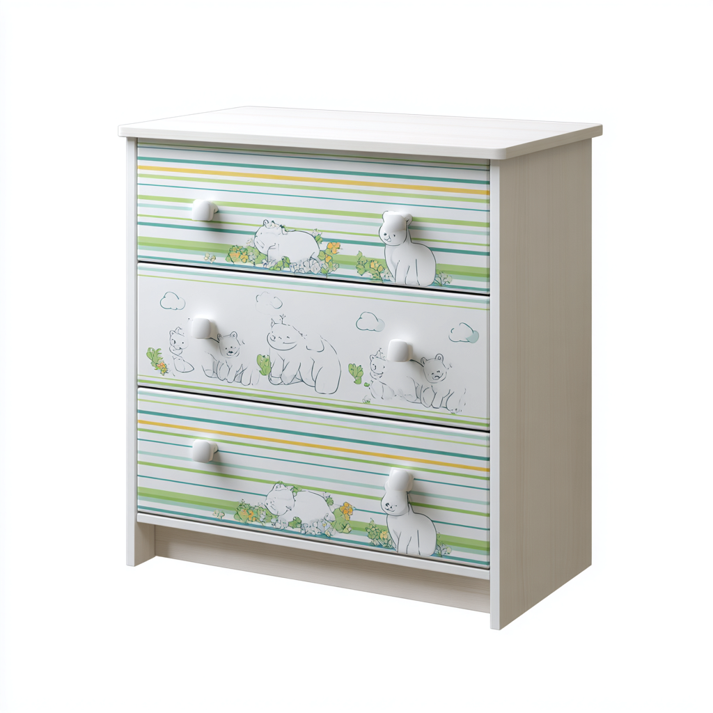 Commode en bois 80x40x80 cm - blanc - style enfant pour chambre-Gazensahome