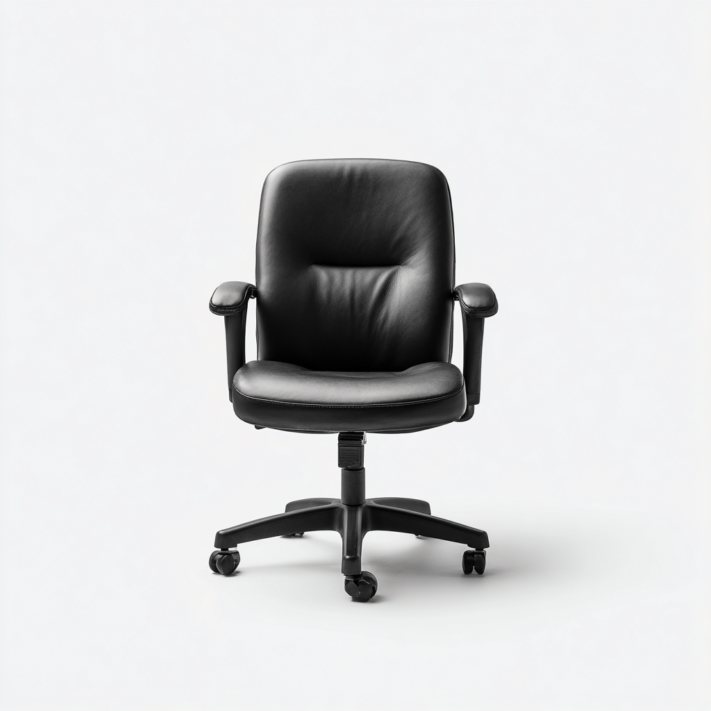 Chaise de bureau pivotante rembourrée 65x65x110 cm - noir - assise ergonomique - style professionnel-Gazensahome