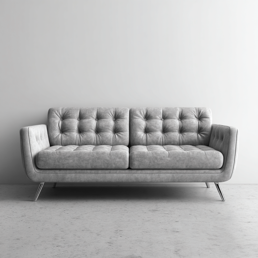 Canapé droit en tissu 190x88x82 cm - gris clair - style moderne-Gazensahome