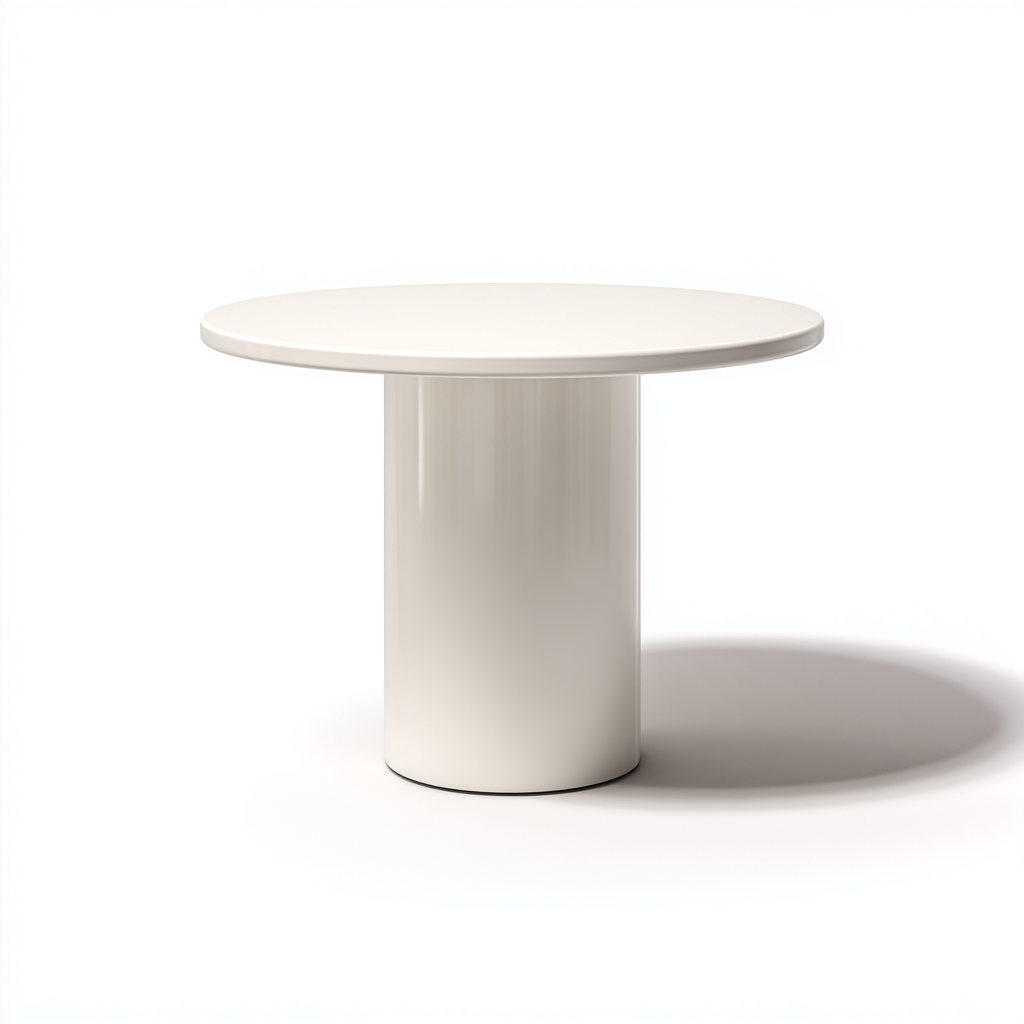 Table à manger ronde en métal 120x120x75 cm - blanc - style contemporain pour salle à manger-Gazensahome