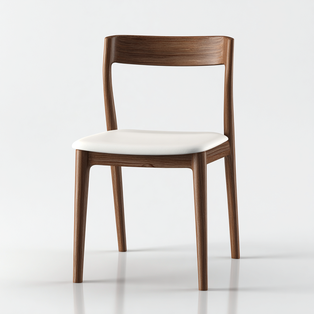 Chaise de salle à manger avec assise rembourrée 46x50x80 cm - marron-blanc - chaise de repas - design moderne-Gazensahome