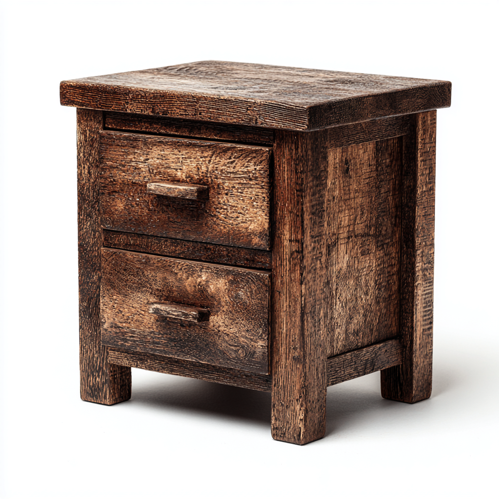 Table de chevet en bois 45x40x55 cm - brun foncé - style rustique pour chambre-Gazensahome