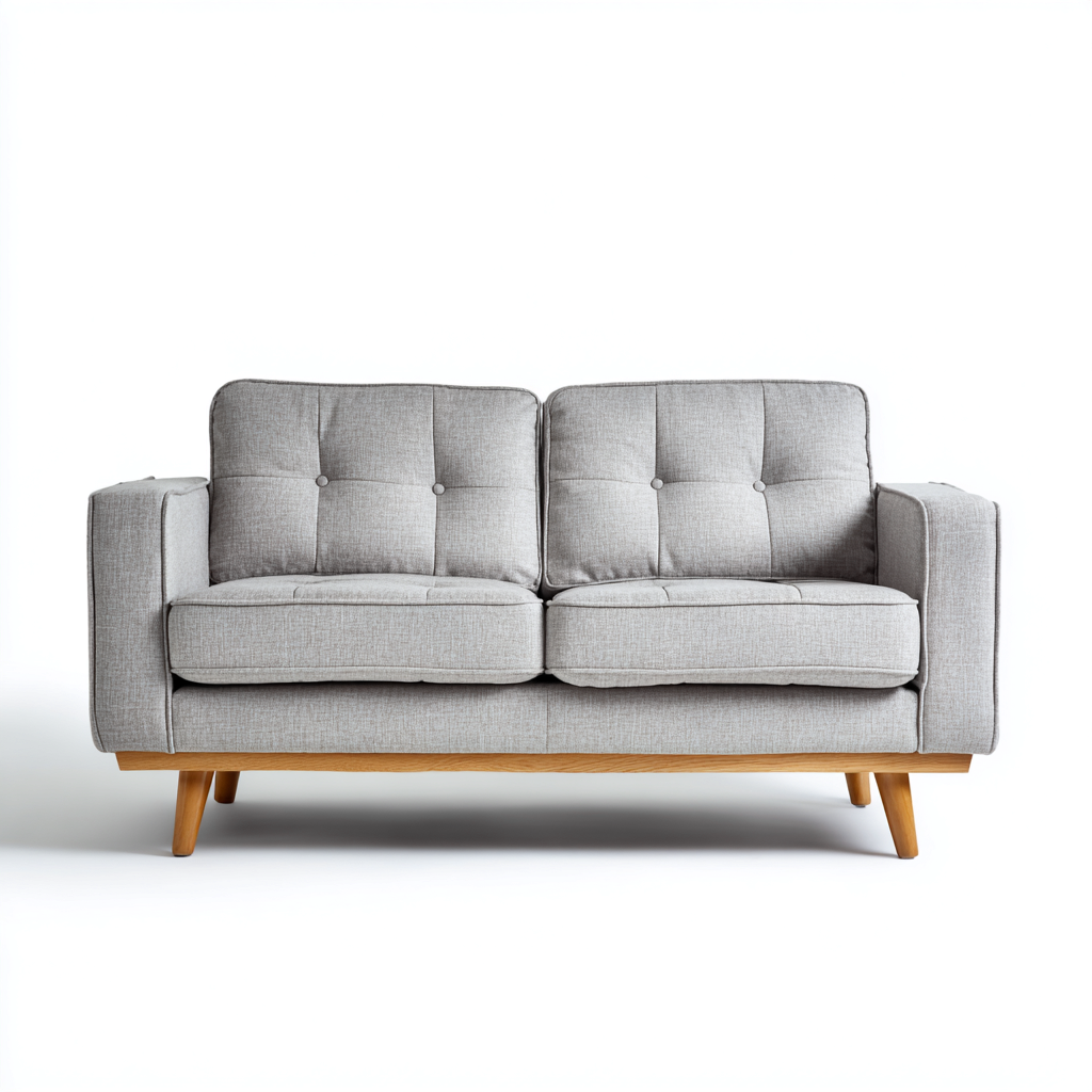 Canapé droit en tissu 185x90x85 cm - gris clair - style contemporain pour salon-Gazensahome