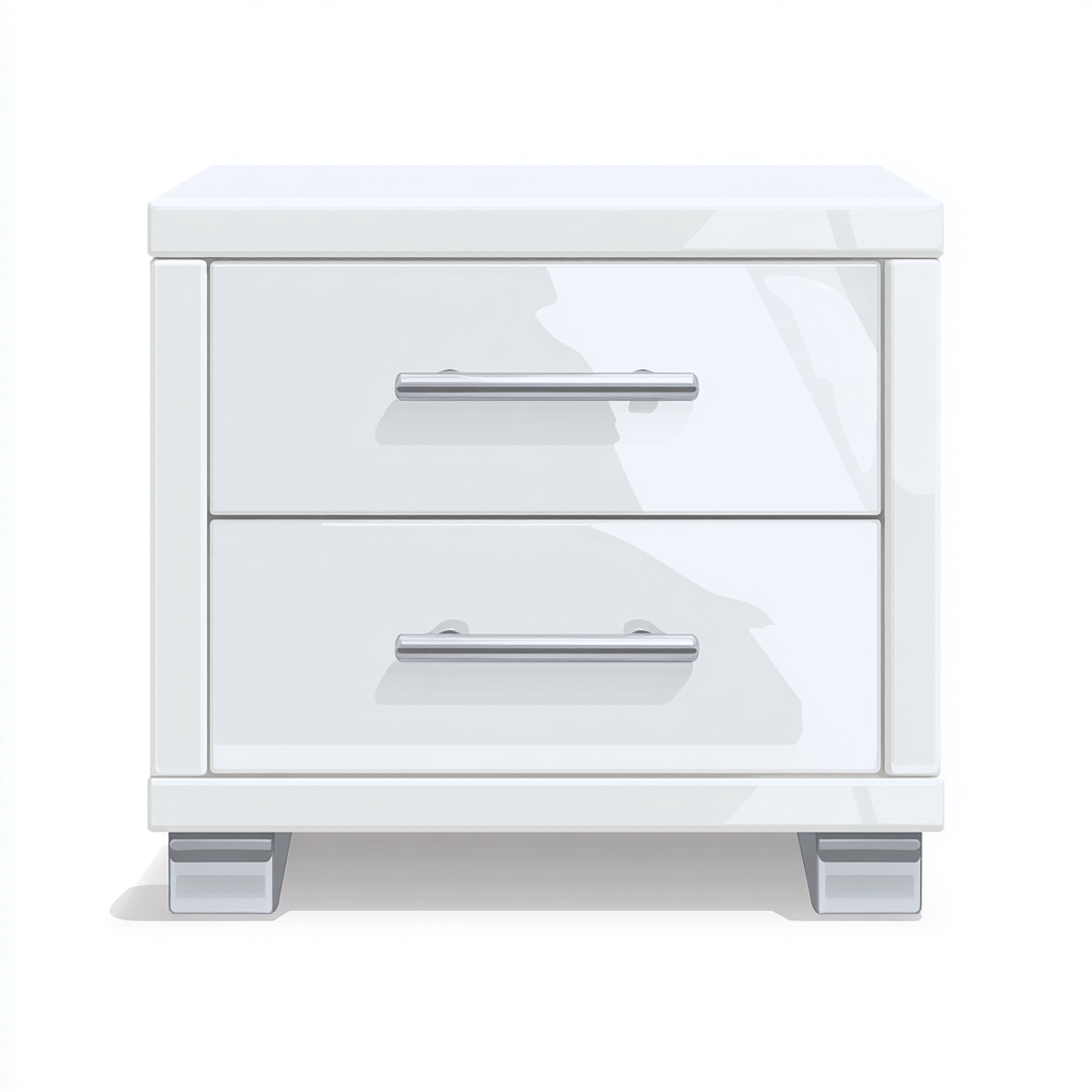 Commode moderne finition laquée 60x40x55 cm - blanc - design épuré-Gazensahome