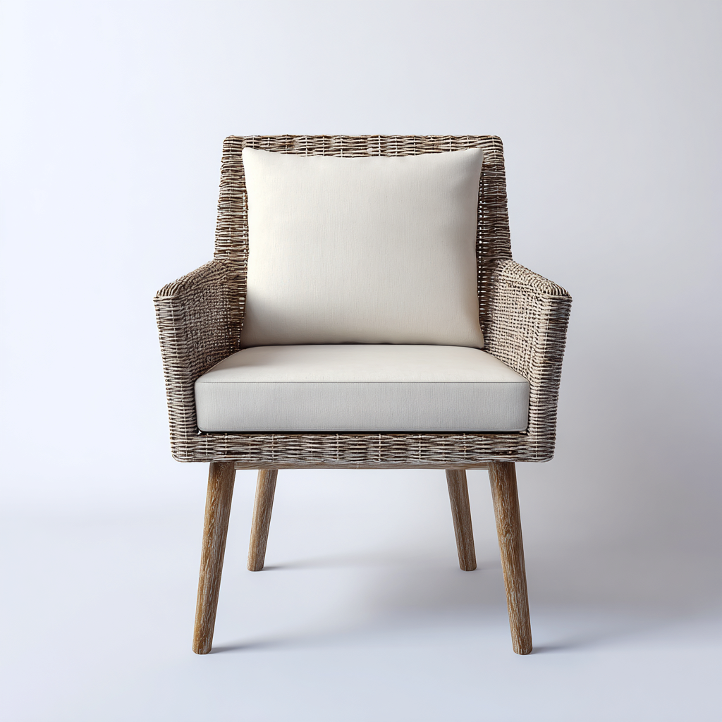 Chaise de jardin en rotin 60x65x85 cm - naturel-beige - fauteuil d'extérieur - style naturel-Gazensahome