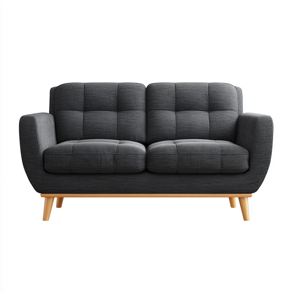 Canapé droit en tissu gris anthracite 195 x 88 x 80 cm - assise confortable - style moderne-Gazensahome